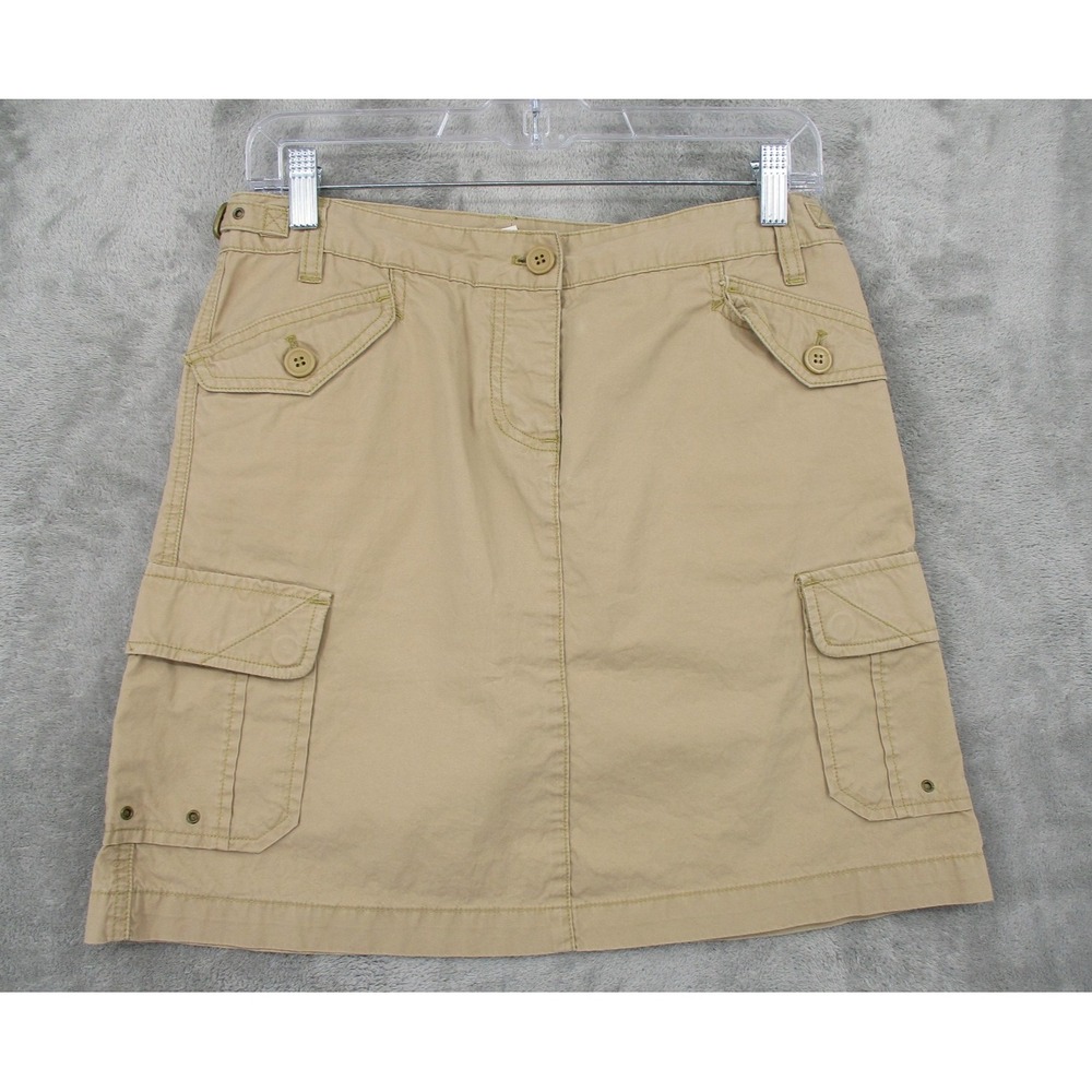 Vintage J Crew‎ Skirt Womens 4 Khaki Cargo Pockets Utility Mini 90s Y2K Preppy